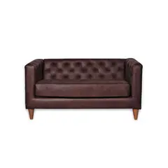 LATAM HOME - Sofá Brescia 2 Cuerpos Cuero Kentucky Cafe Moro