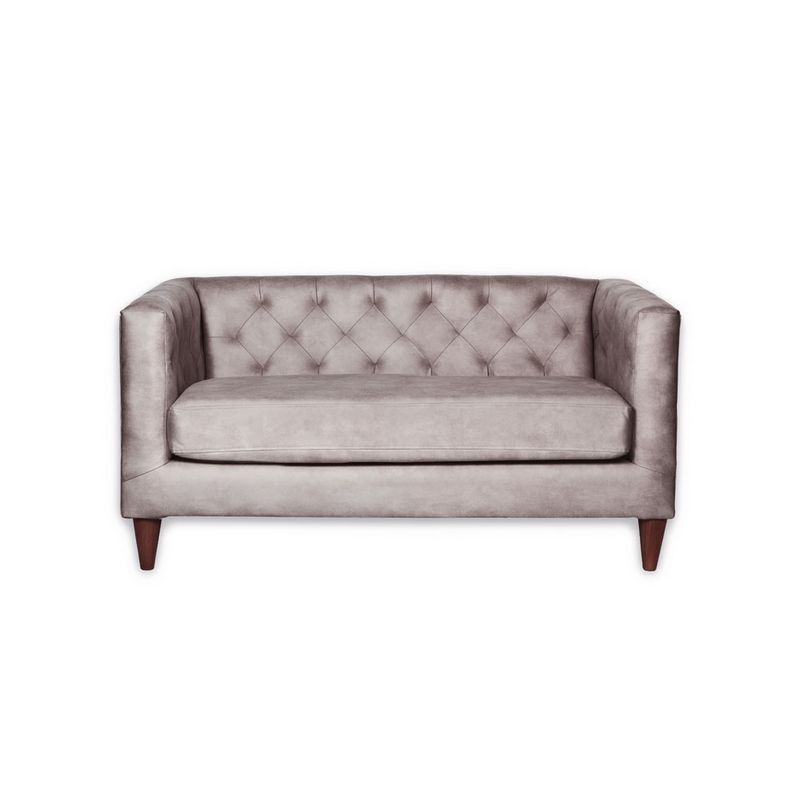 LATAM HOME - Sofá Latam Home Brescia 2 Cuerpos Gris Capitoné