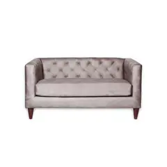 LATAM HOME - Sofá Brescia 2 Cuerpos Gris Capitoné
