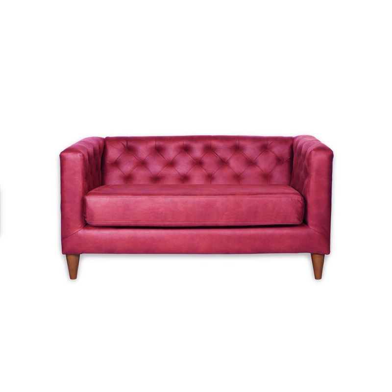 LATAM HOME - Sofá Brescia 2 Cuerpos Cuero Kentucky Rojo