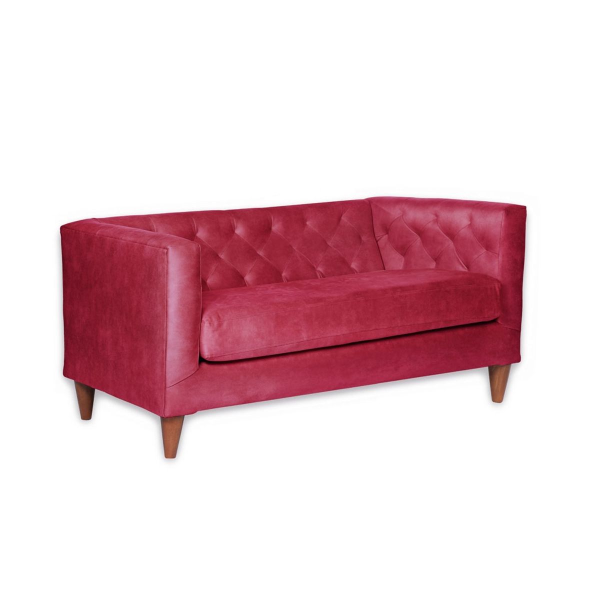 LATAM HOME - Sofá Brescia 2 Cuerpos Cuero Kentucky Rojo