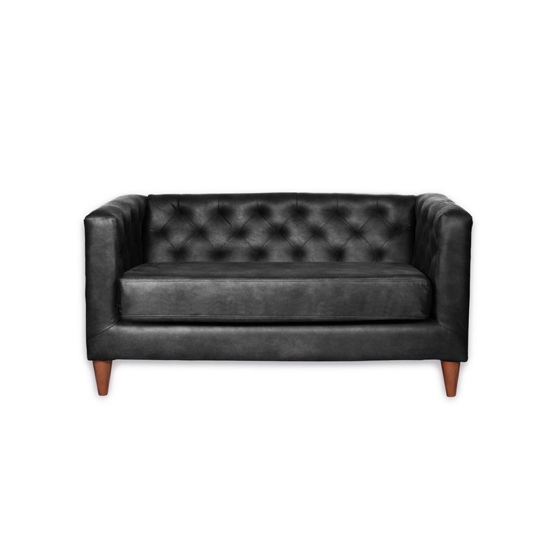 LATAM HOME - Sofá Brescia 2 Cuerpos Cuero Kentucky Negro