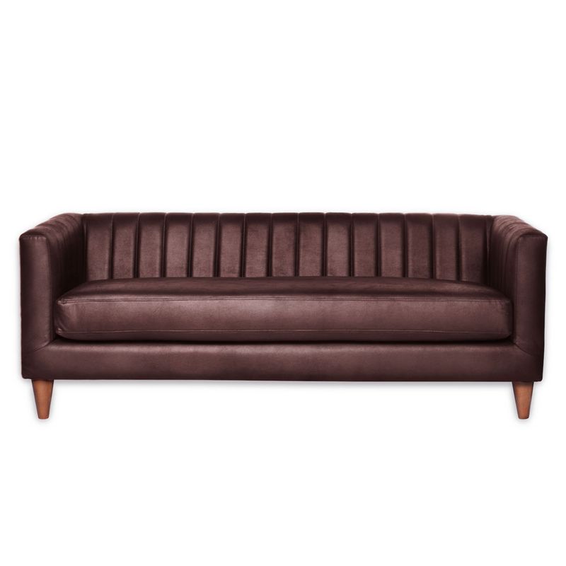 LATAM HOME - Sofá Sorrento 3 Cuerpos Cuero Kentucky Cafe Moro