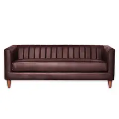 LATAM HOME - Sofá Sorrento 3 Cuerpos Cuero Kentucky Cafe Moro