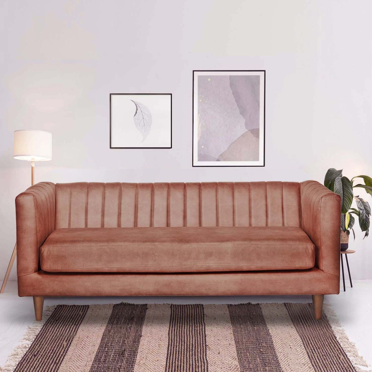 LATAM HOME - Sofá Latam Home Sorrento 3 Cuerpos Café Claro