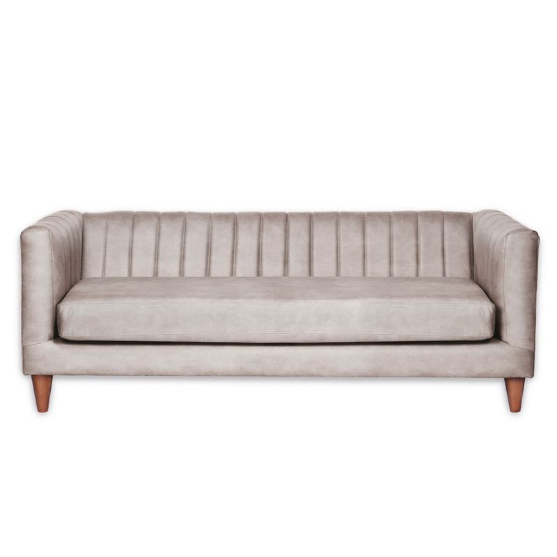 LATAM HOME - Sofá Sorrento 3 Cuerpos Cuero Kentucky Gris