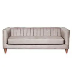 LATAM HOME - Sofá Sorrento 3 Cuerpos Cuero Kentucky Gris