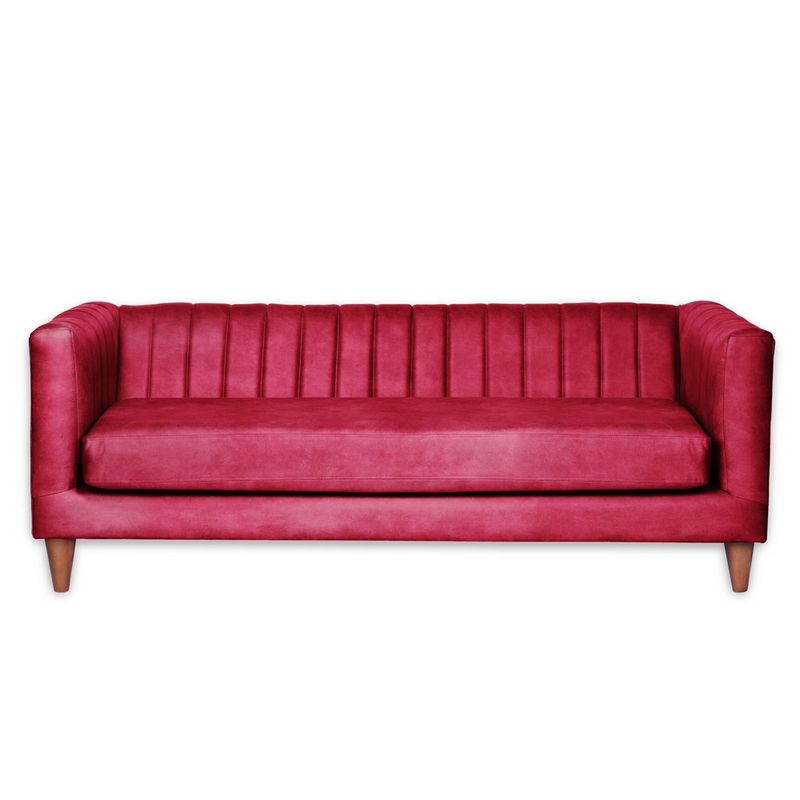 LATAM HOME - Sofá Sorrento 3 Cuerpos Cuero Kentucky Rojo