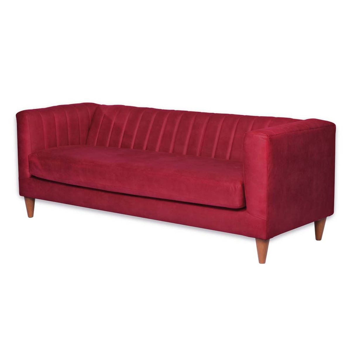 LATAM HOME - Sofá Sorrento 3 Cuerpos Cuero Kentucky Rojo