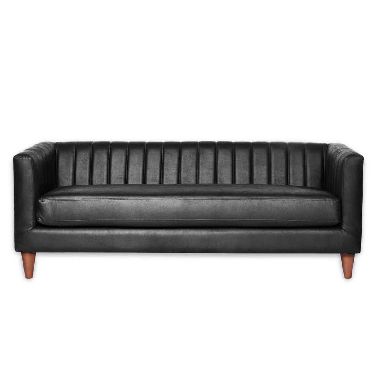 LATAM HOME - Sofá Sorrento 3 Cuerpos Cuero Kentucky Negro