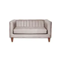 LATAM HOME - Sofá Sorrento 2 Cuerpos Cuero Kentucky Gris