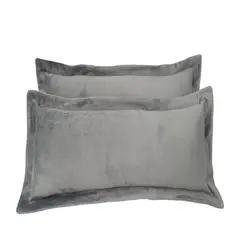 GIOS - Pack 2 Cojines Felpa Gris