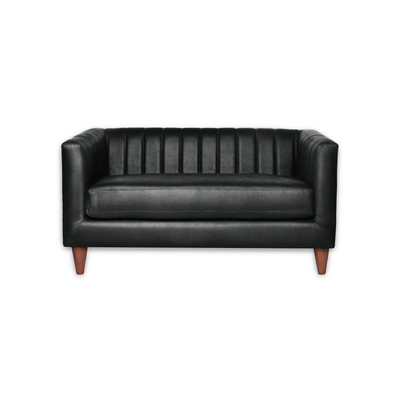 LATAM HOME - Sofá Sorrento 2 Cuerpos Cuero Kentucky Negro