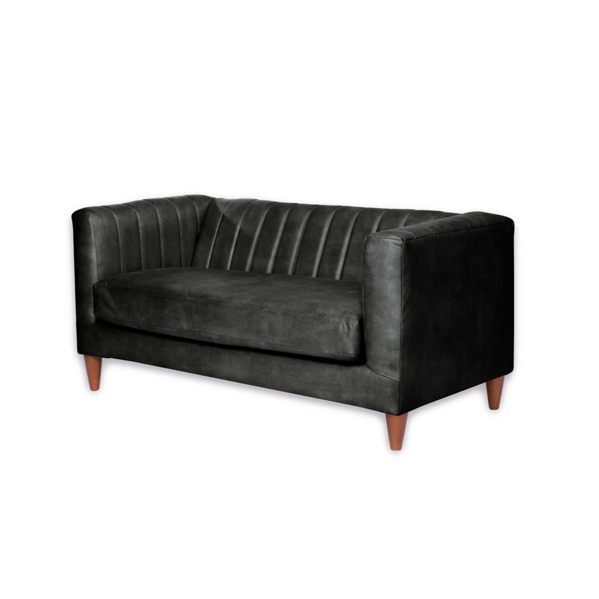 LATAM HOME - Sofá Sorrento 2 Cuerpos Cuero Kentucky Negro