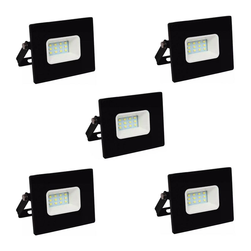 WANT - Pack 5 Proyector de área led 10w Frío certificación sec
