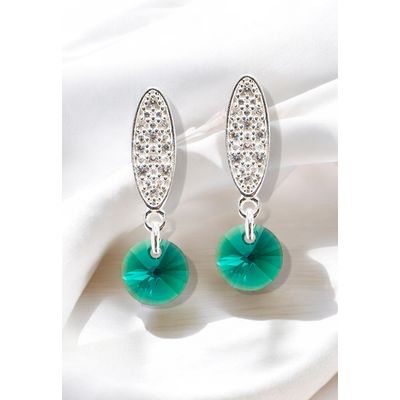 Imagen 2 del producto Aros Punto De Luz Baño Oro Blanco creado con cristales de Swarovski® Emerald