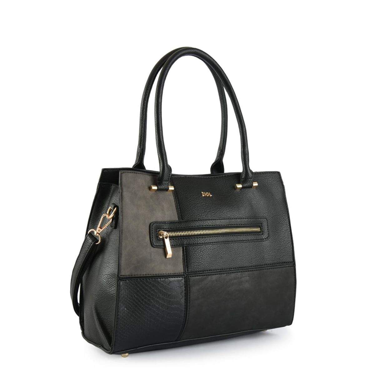 ZIOL - Cartera tote tres divisiones mediana croix negro