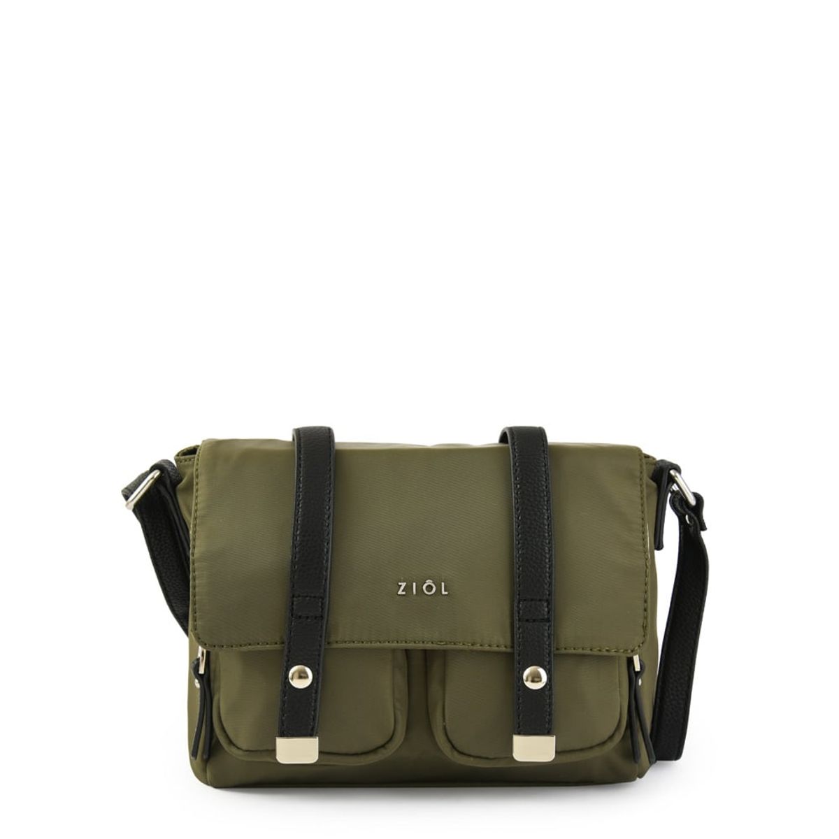 ZIOL - Cartera bandolera con tapa erzurum mediano verde oliva