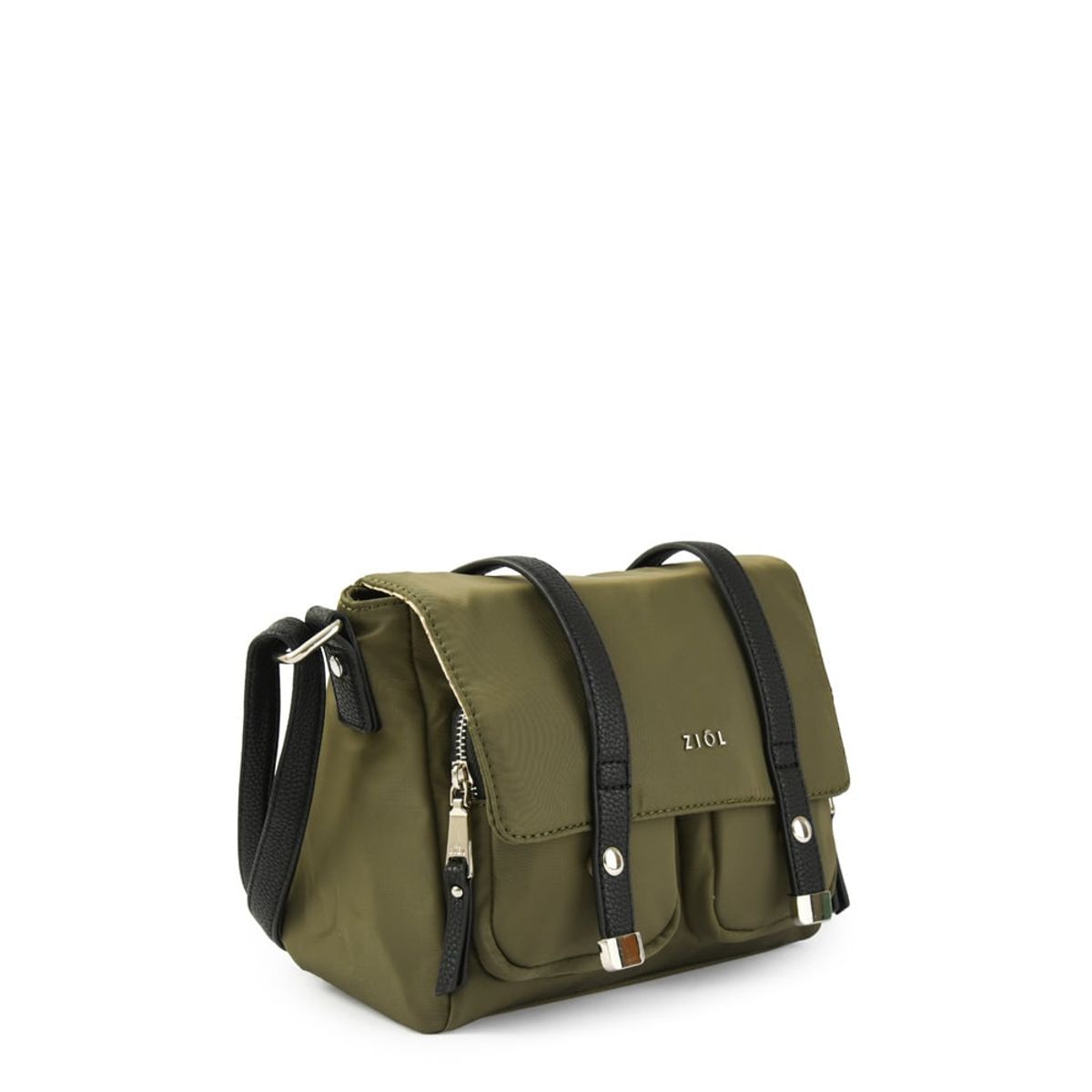 ZIOL - Cartera bandolera con tapa erzurum mediano verde oliva