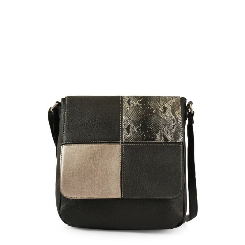 ZIOL - Cartera bandolera con tapa grande elinna negro