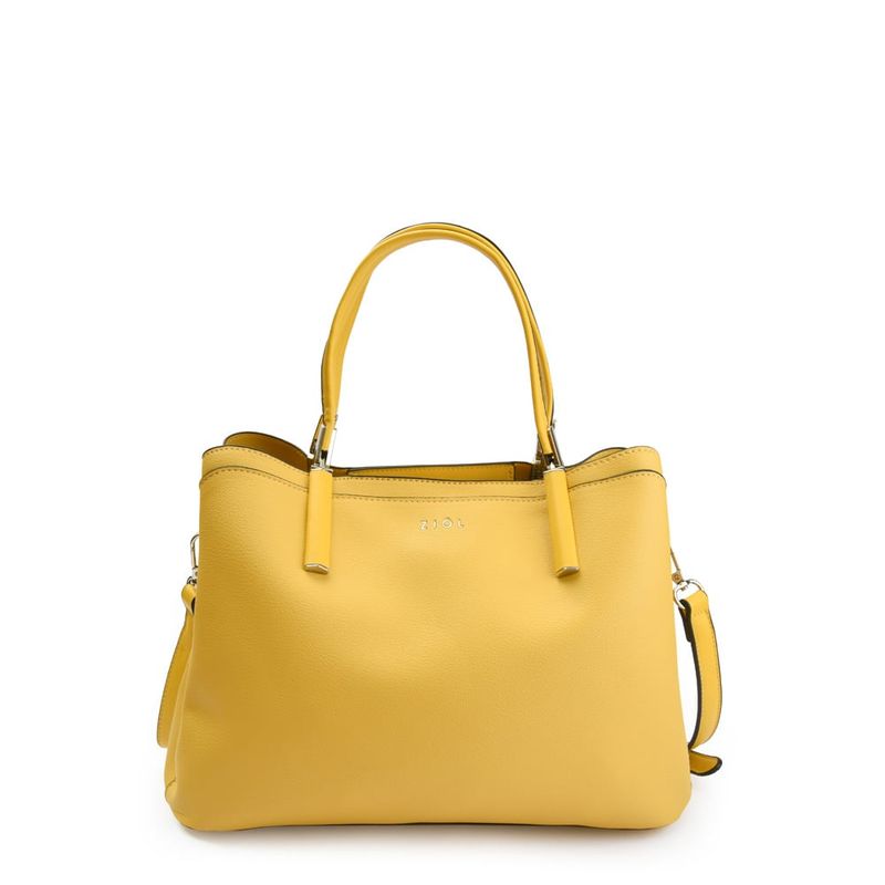 ZIOL - Cartera dos asas tres divisiones mediana piarot amarillo