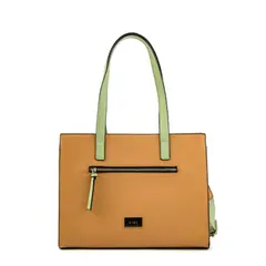 ZIOL - Cartera dos asas tres divisiones grande tinna camel