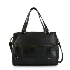 ZIOL - Cartera dos asas baul grande cuadrille negro