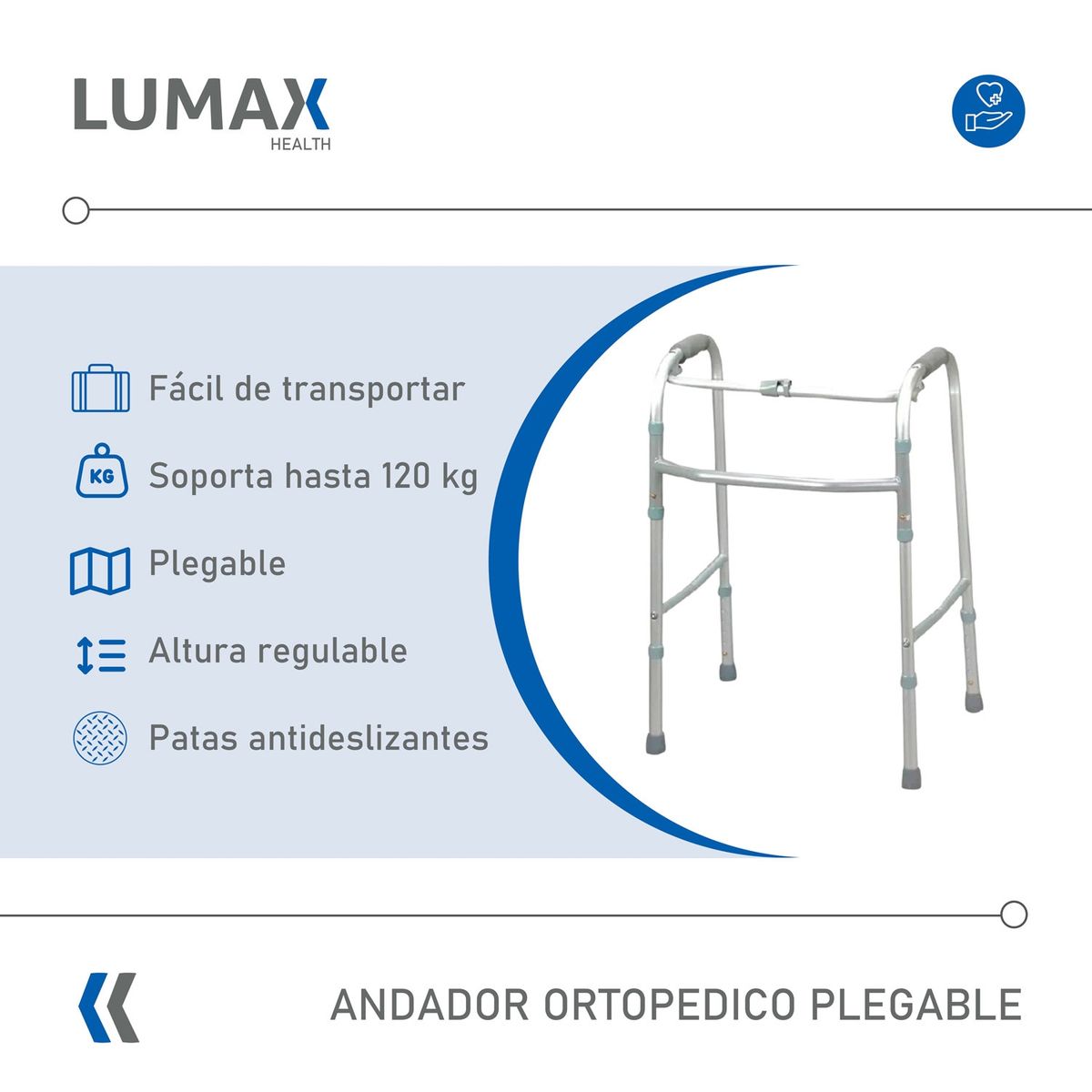 LUMAX - Andador Burrito Ortopedico Plegable