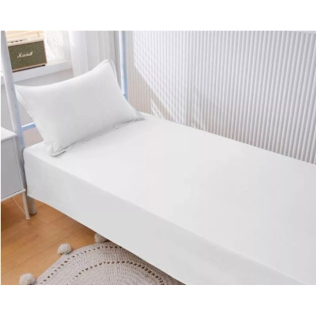 BJ HOGAR - Sábana 1 Plaza 144 hilos color Blanco