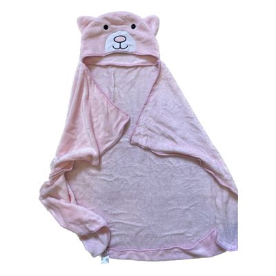 Imagen 2 del producto MANTITA BEBE CON CAPUCHA OSO ROSA CORAL FLEECE