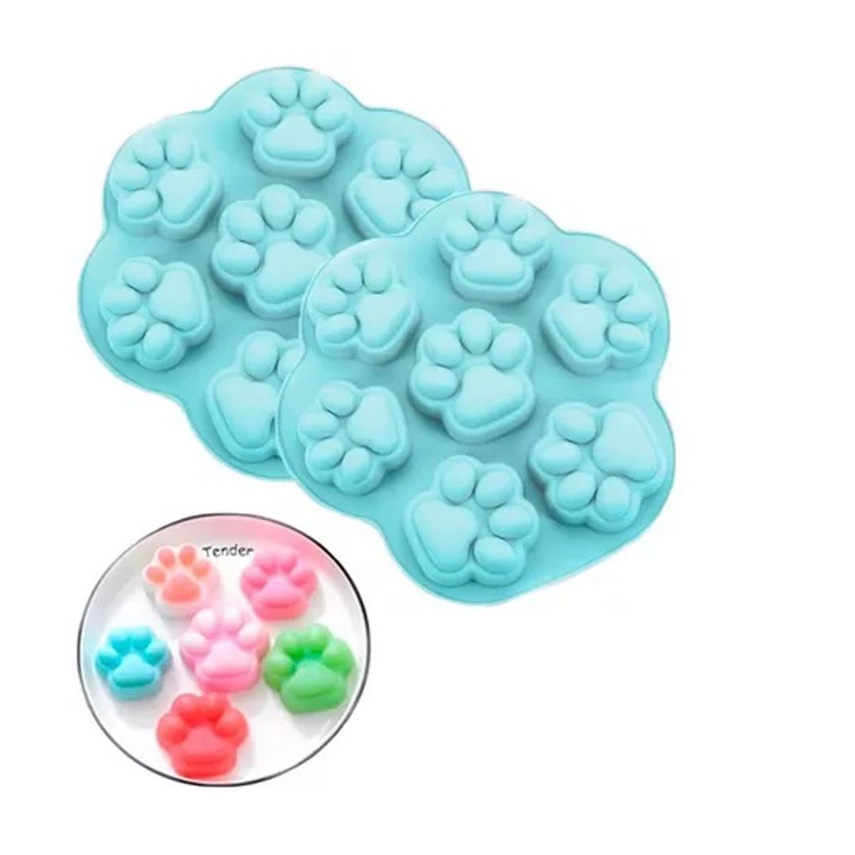 GENERICO - Pack X2 Moldes De Chocolate Moldes Silicona Patitas Patas