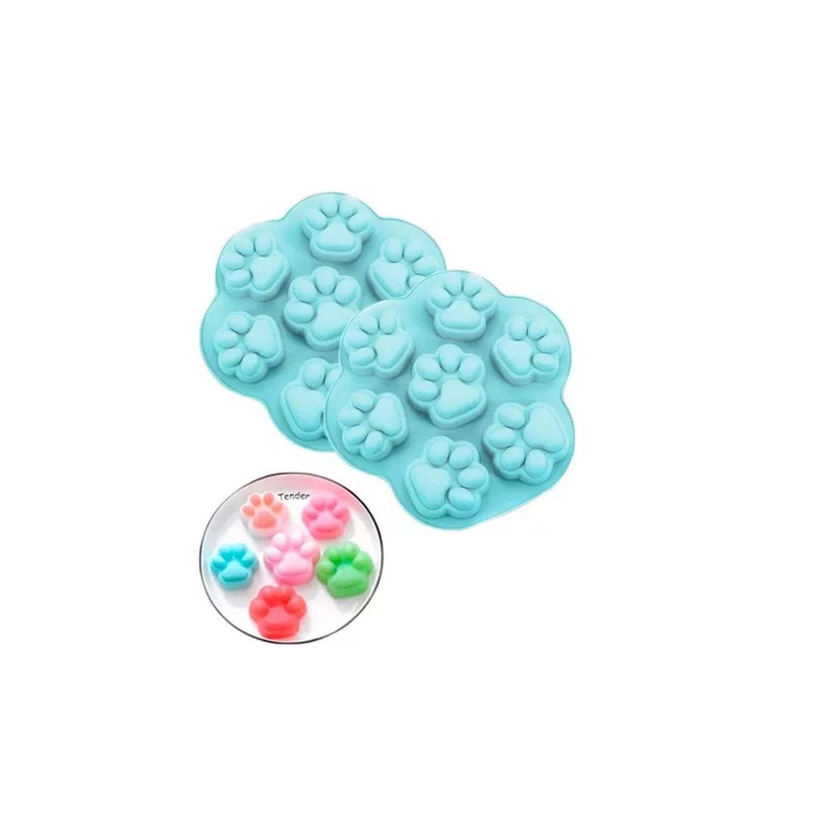 GENERICO - Pack X2 Moldes De Chocolate Moldes Silicona Patitas Patas