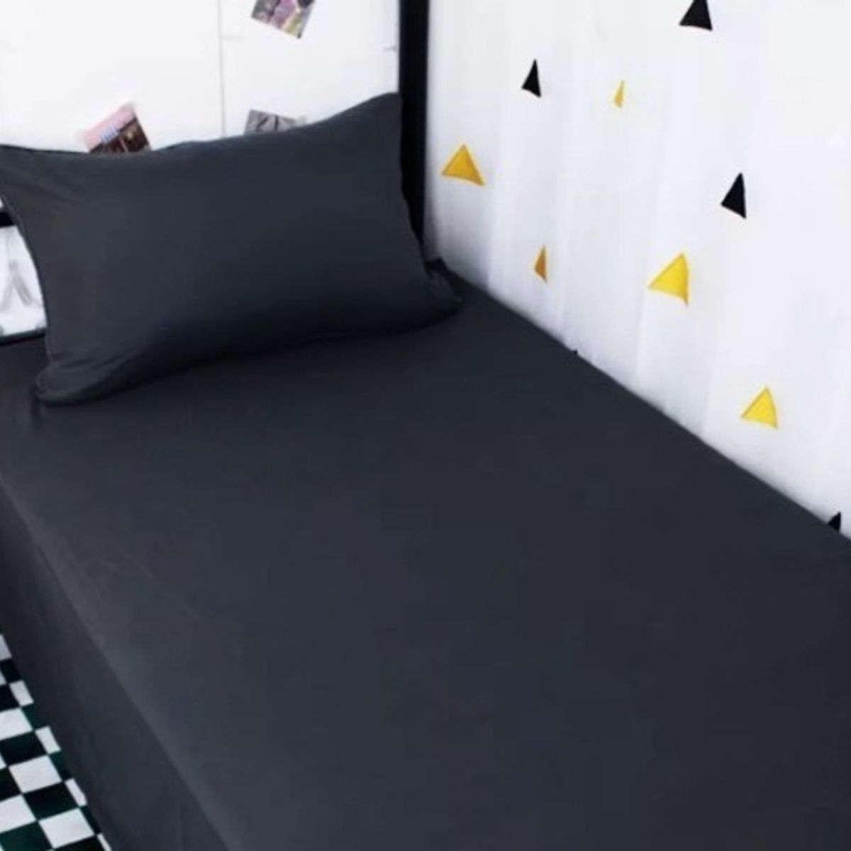 BJ HOGAR - Sábana 1 Plaza 144 hilos color Negro