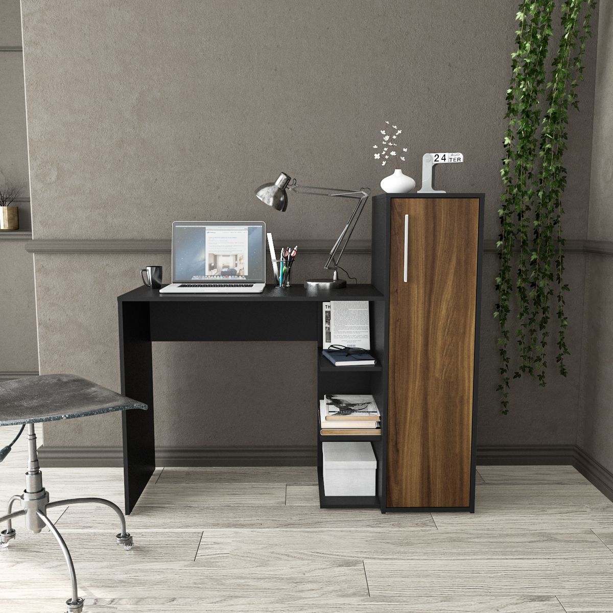 AMUV - Escritorio estante Onix 111X123X45