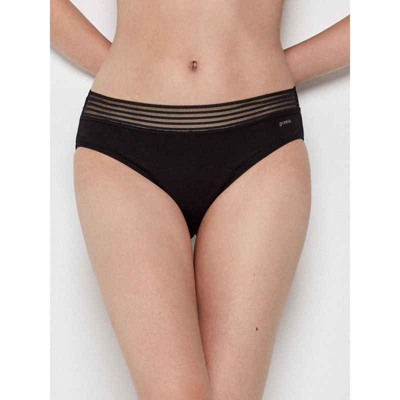 LISANTINO - Calzón Menstrual en tejido eko media absorción Negro Lisantino
