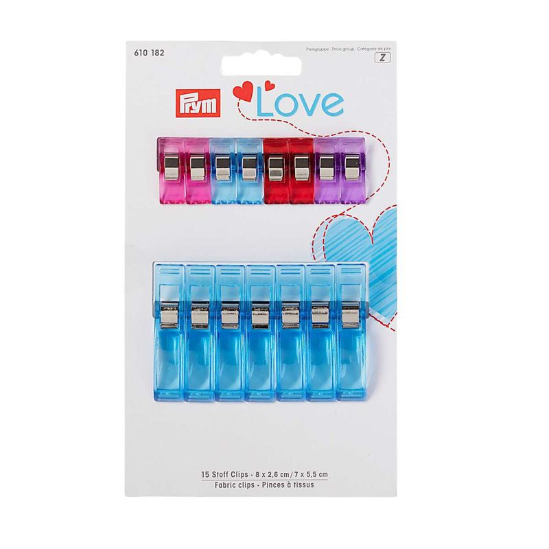 PRYM - 15 Clips Para Costura/telas Prym Love , No Más Alfiler!