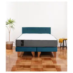 LATAM HOME - Cama Europea Zen Best 2 Plazas Con Respaldo Azul