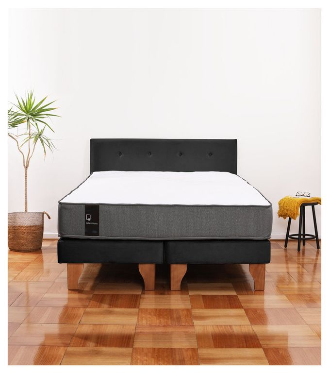 LATAM HOME Cama Europea Zen Best 2 Plazas Colchon Resortes Base