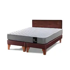 LATAM HOME - Cama Europea Zen Best 2 Plazas Con Respaldo Y Base Dividida