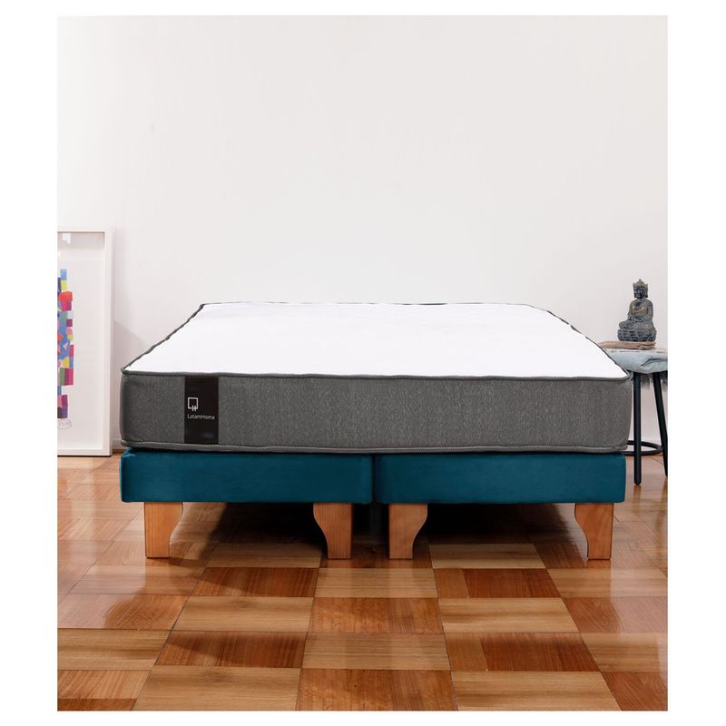 LATAM HOME - Cama Europea 2 Plazas Zen Best 150x200 Cm Tela Azul