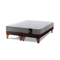 LATAM HOME - Cama Europea Zen Best 2 Plazas Base Dividida Pu Chocolate
