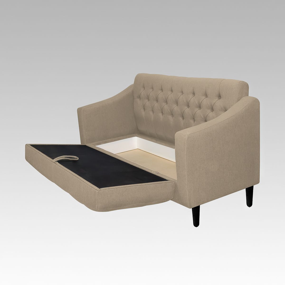 GENERICO - Sofá Baúl Capitoné 2 Cuerpos Wrexham - Beige