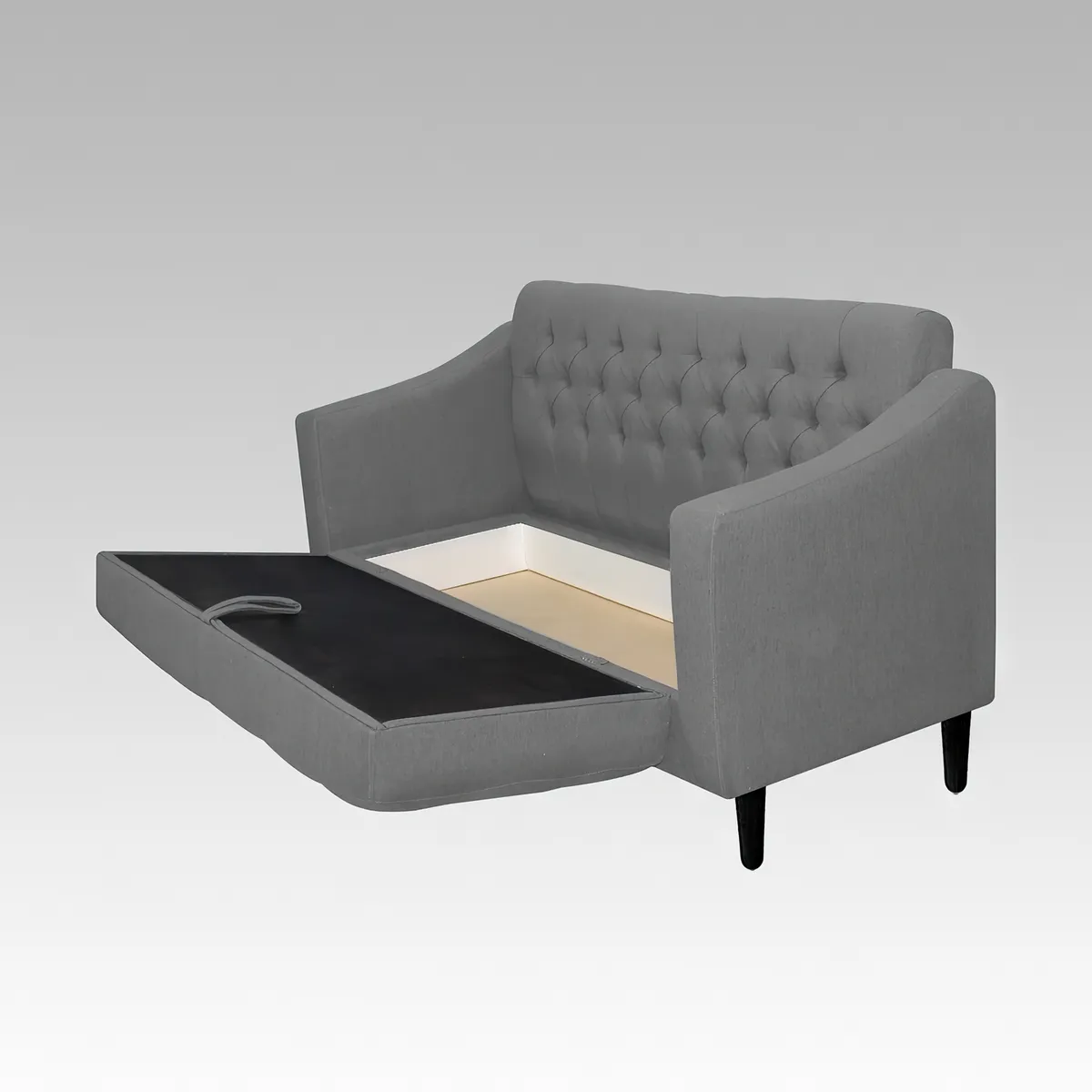 GENERICO - Sofá Baúl Capitoné 2 Cuerpos Wrexham - Gris