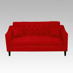 GENERICO - Sofá Baúl Capitoné 2 Cuerpos Wrexham - Rojo