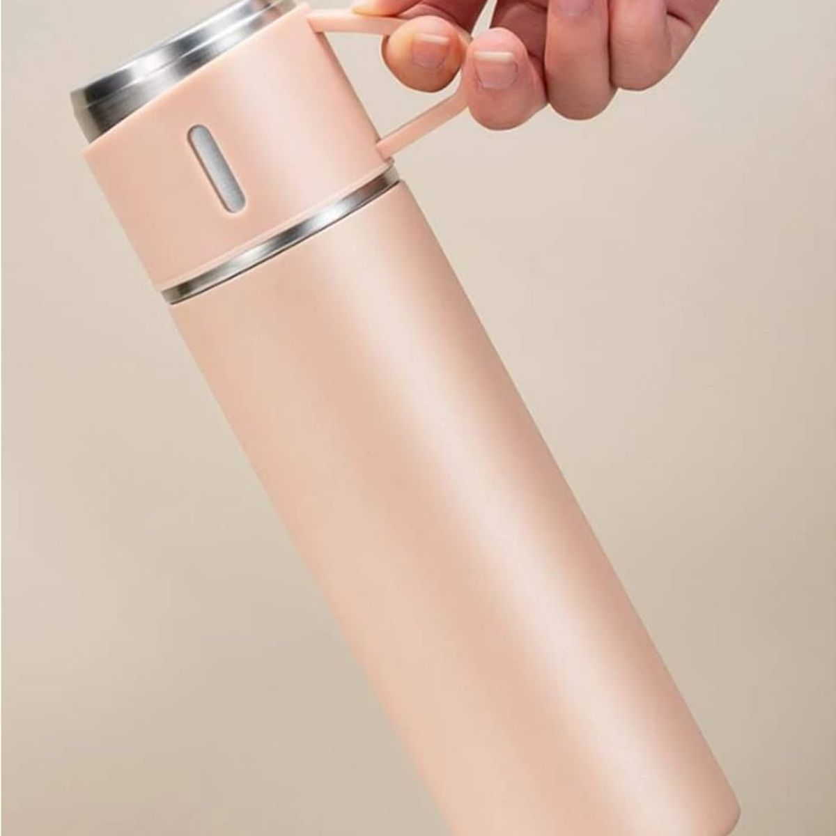 GENERICO - Set termos para agua caliente y fria + 3 tazas rosadas