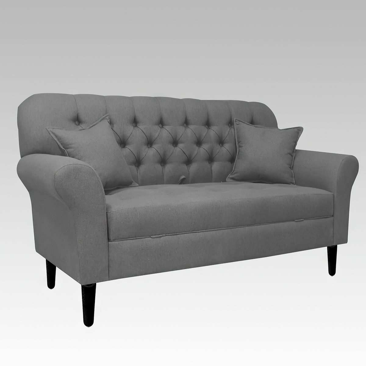 GENERICO - Sofá Baúl 2 Cuerpos Estilo Capitoné Hamburgo Lite - Gris