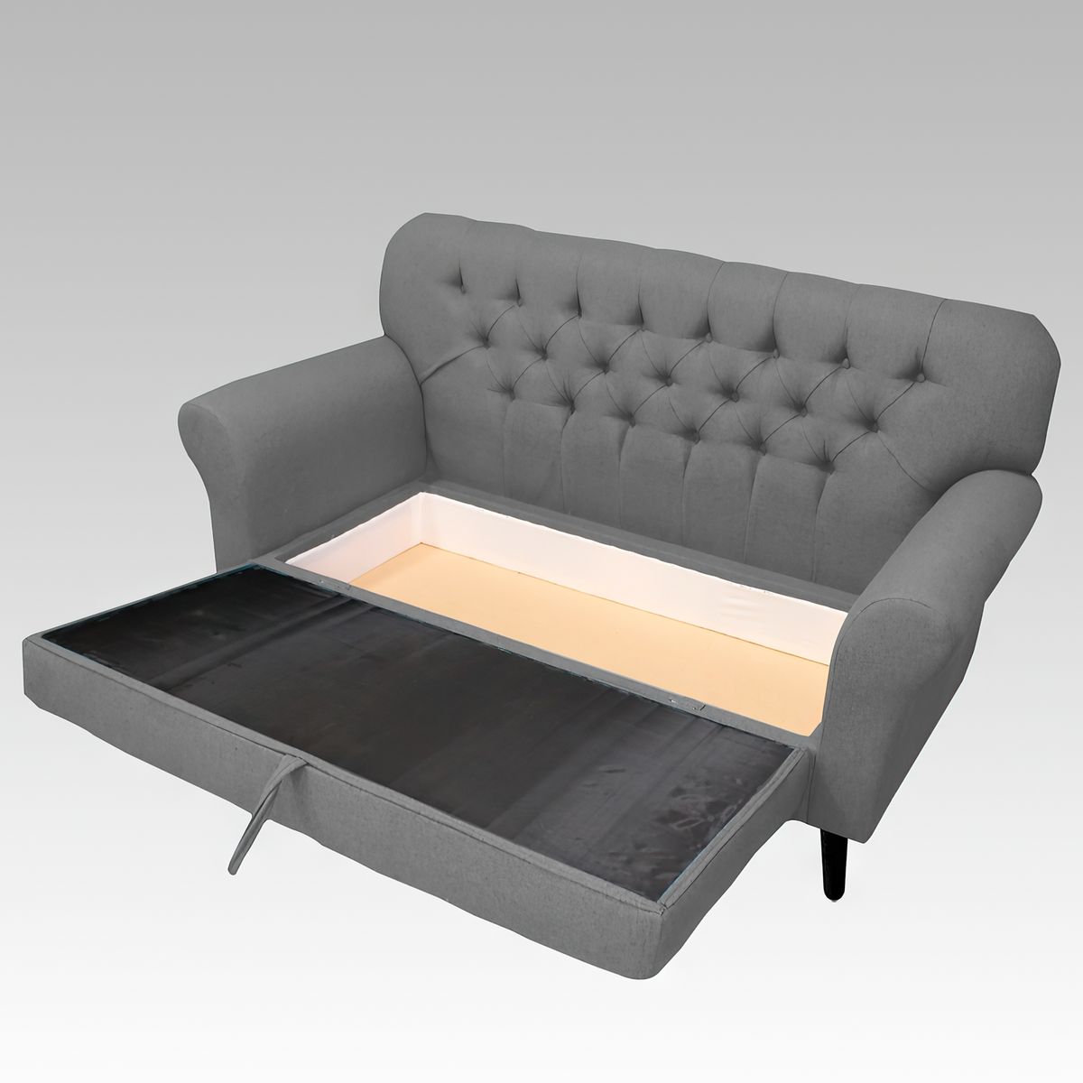 GENERICO - Sofá Baúl 2 Cuerpos Estilo Capitoné Hamburgo Lite - Gris