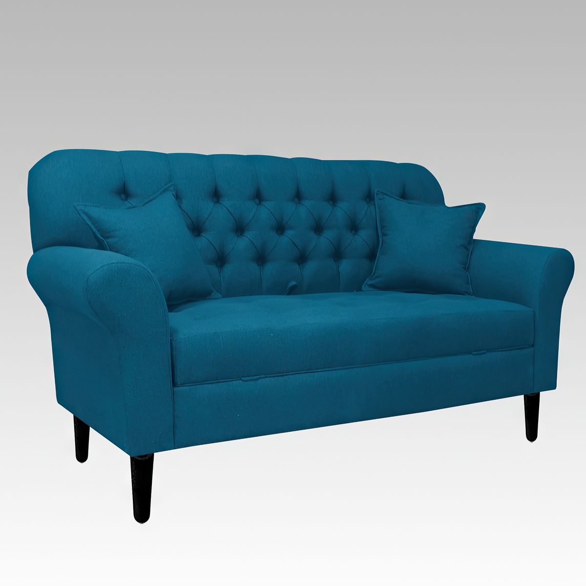 GENERICO - Sofá Baúl 2 Cuerpos Estilo Capitoné Hamburgo Lite - Azul