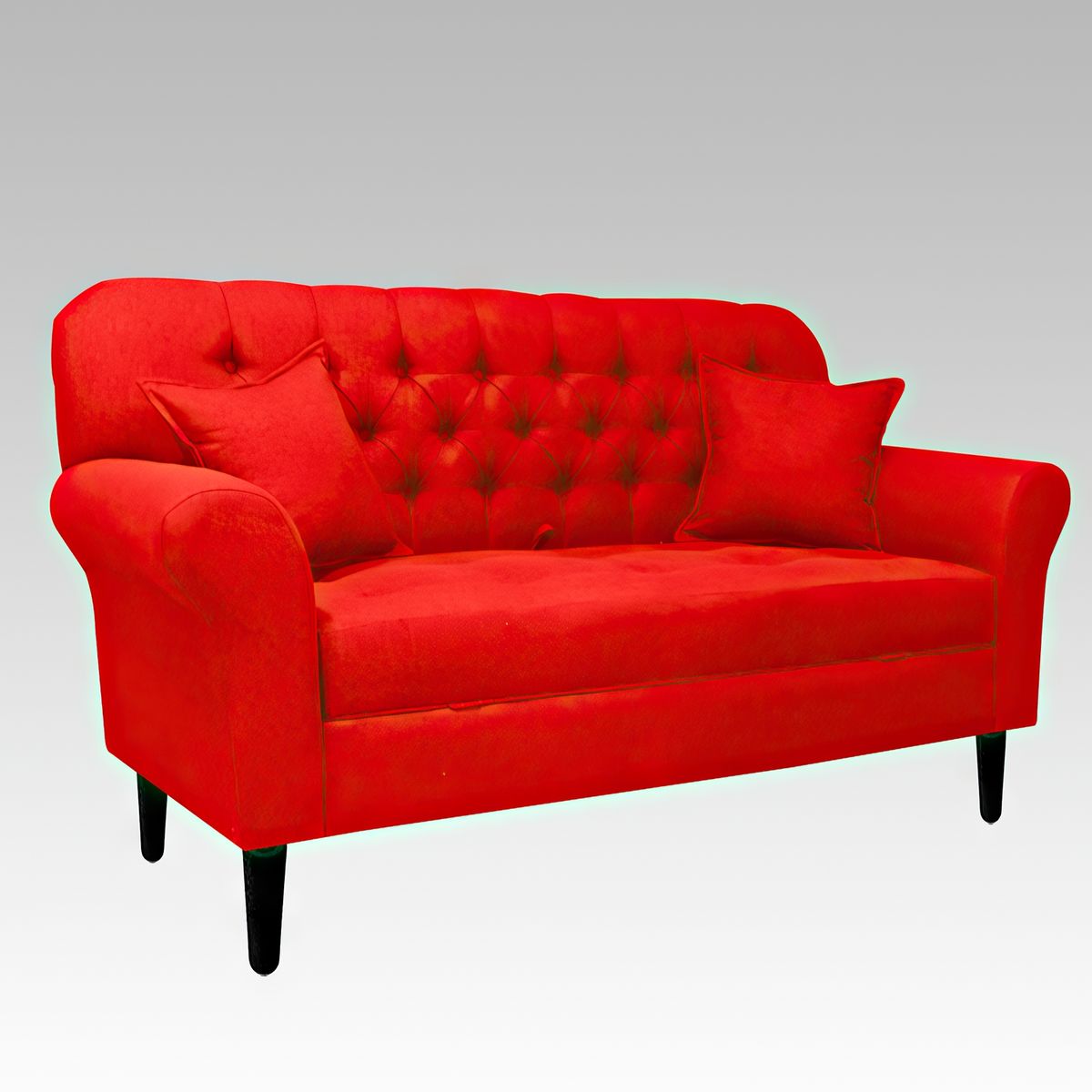 GENERICO - Sofá Baúl 2 Cuerpos Estilo Capitoné Hamburgo Lite - Rojo