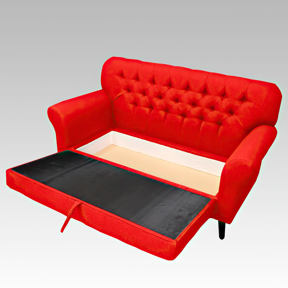 GENERICO - Sofá Baúl 2 Cuerpos Estilo Capitoné Hamburgo Lite - Rojo